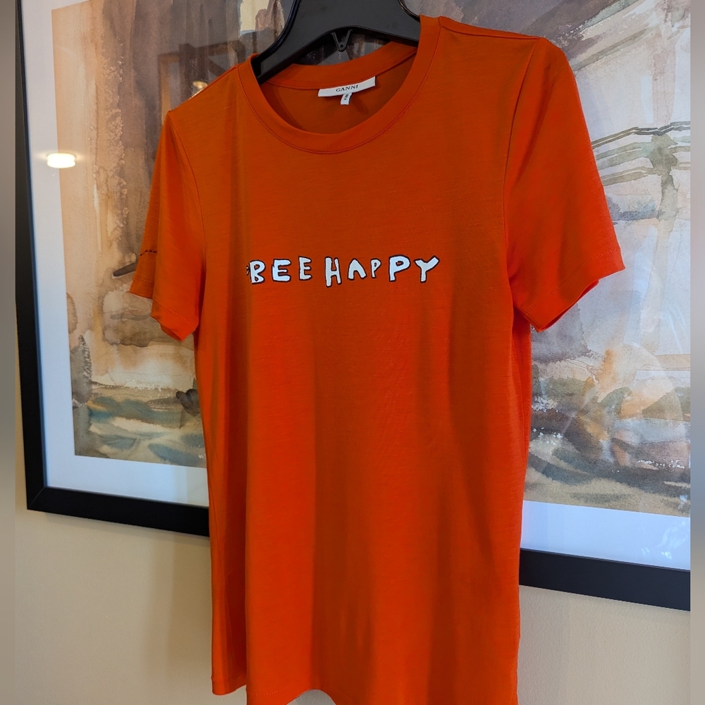 Ganni Bee Happy T-Shirt - Picture 4 of 15